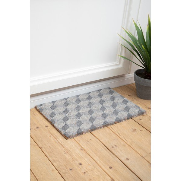 Килимче от кокосови влакна 40x60 cm Grey Cube - Premier Housewares-image-1