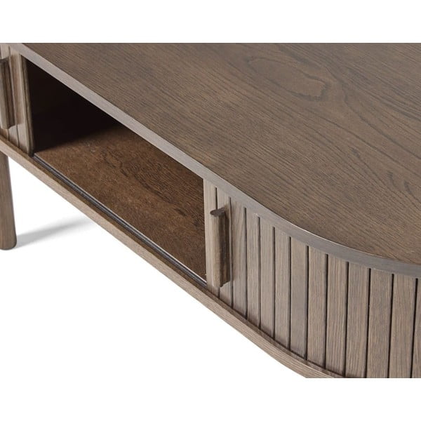 Масичка за кафе от декор от дъб  в тъмно естествен цвят 60x120 cm Meta – Unique Furniture-image-4