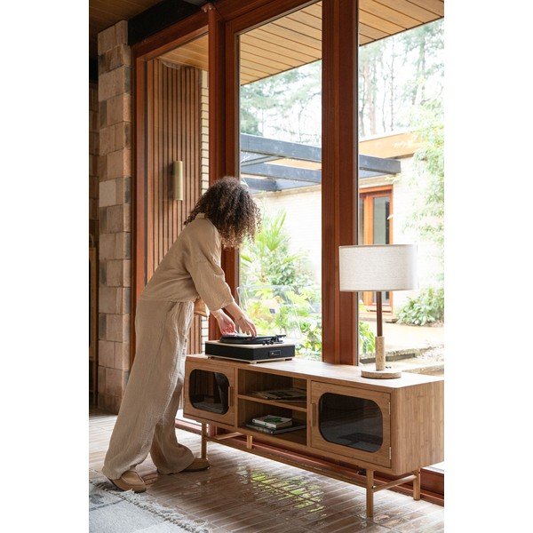 Бамбукова маса за телевизор в естествен цвят 150x55x40 cm Caroun – Dutchbone-image-4