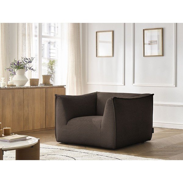 Кафяво кресло от рипсено кадифе Giorgia – Bobochic Paris-image-1