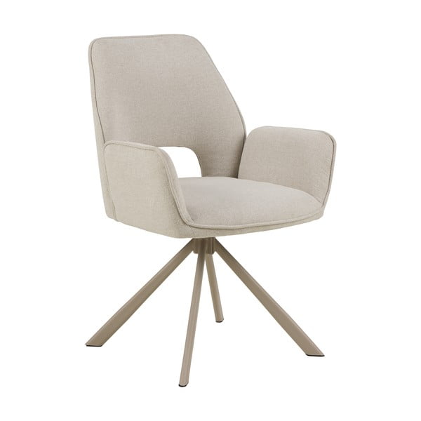 Бежов тапициран трапезен стол с подлакътници Graham – Actona