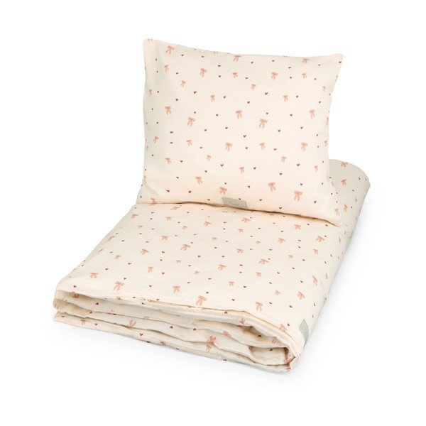 Светложълто/розово детско спално бельо от органичен памук 100x140 cm Bows – Cam Cam Copenhagen