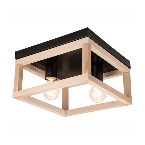 Лампа за таван в черно - естествен цвят 30x30 cm Villy - LAMKUR