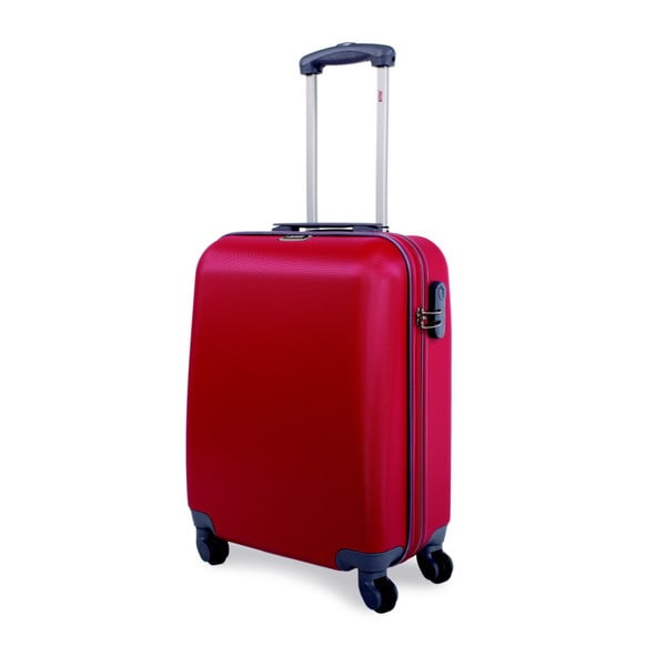 Červený cestovní kufr na kolečkách Arsamar Jones, výška 50 cm