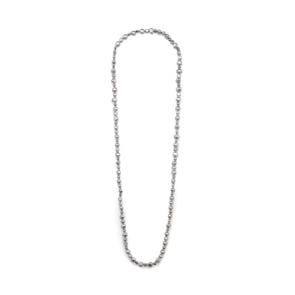 Světle šedý perlový náhrdelník Kyoto Pearl Baroque