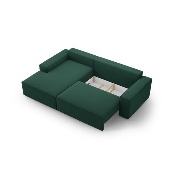 Зелен разтегателен ъглов диван (ляв ъгъл) Jodie – Micadoni Home-image-4