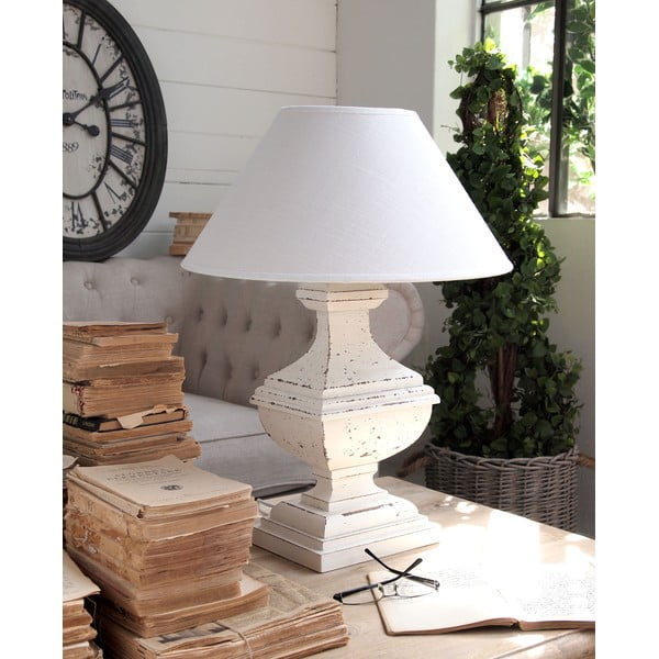 Stolní lampa Shabby White, 60 cm