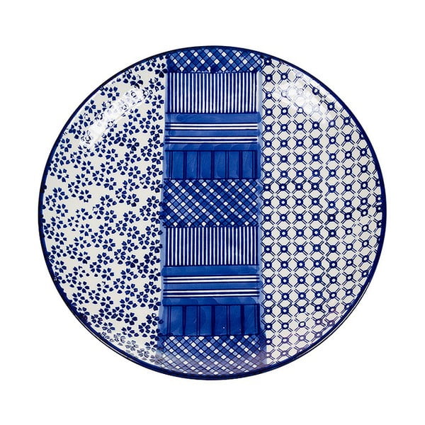 Modrobílý porcelánový talíř Santiago Pons Meknec, ⌀ 26 cm