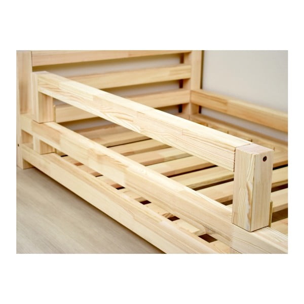 Tyrkysová bočnice z borovicového dřeva k posteli Benlemi Safety, délka 90 cm-image-1