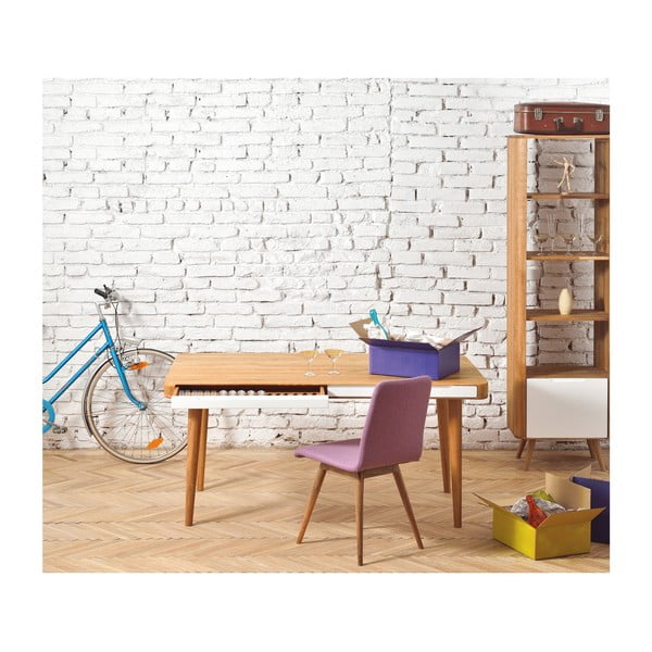 Работна маса от дъбова дървесина , 140 x 60 cm Ena - Gazzda-image-2