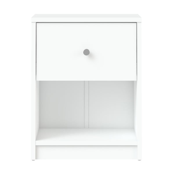 Бяло нощно шкафче с рафтове May - Tvilum