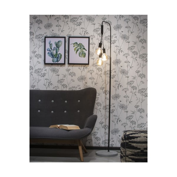 Черна свободностояща лампа с бетонна основа Oslo - it's about RoMi-image-1