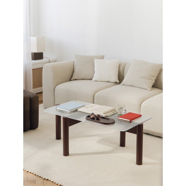 Бордо масичка за кафе със стъклен плот 55x105 cm Kob – noo.ma-image-1