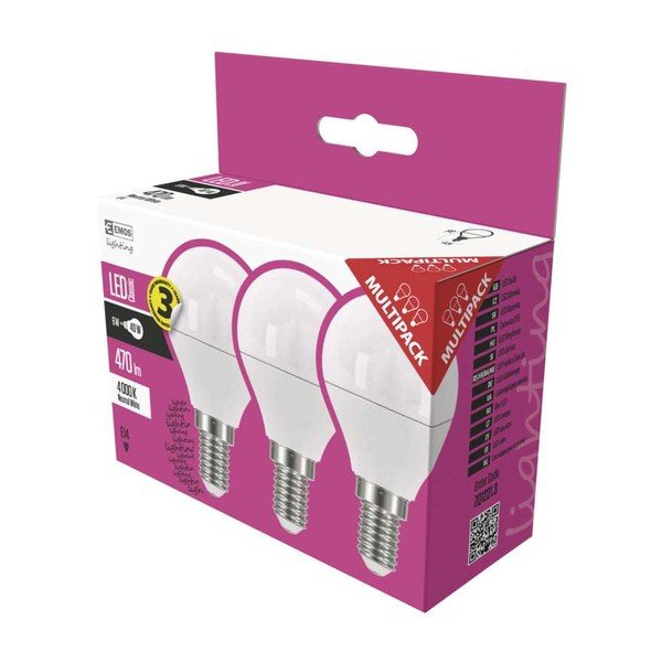 LED крушки в комплект от 3 броя E14, 40 W, 230 V - EMOS-image-1