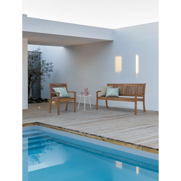 Градинска пейка от масивно дърво в естествен цвят Noemi – Bizzotto-image-1