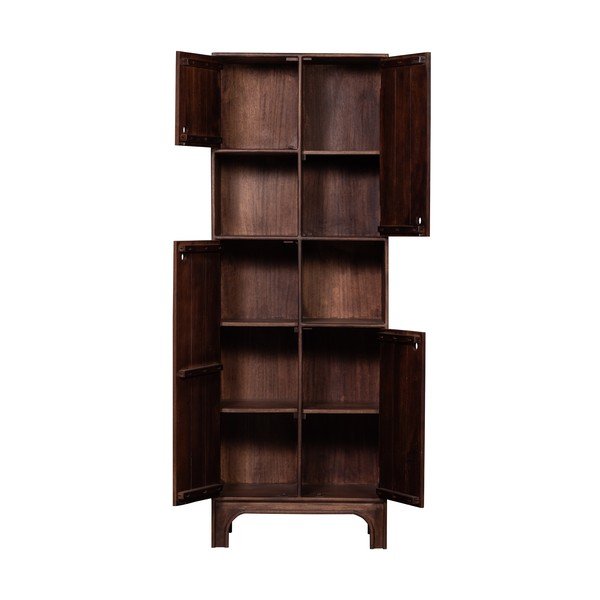 Тъмнокафяво шкафче от масивно манго 75x210x45 cm Staes – WOOOD-image-2