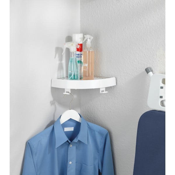 Бял ъглов самоносещ пластмасов рафт за баня Quick-Fit - Allstar-image-3