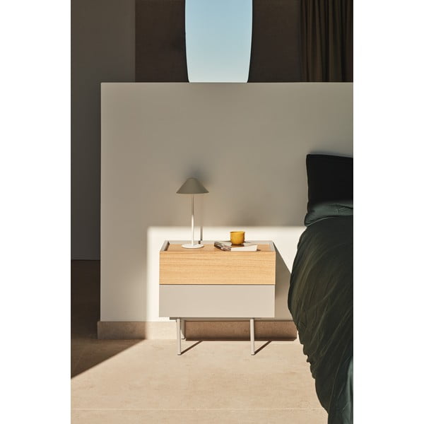 Нощно шкафче в светлосиво и естествен дъб Otto - Teulat-image-1
