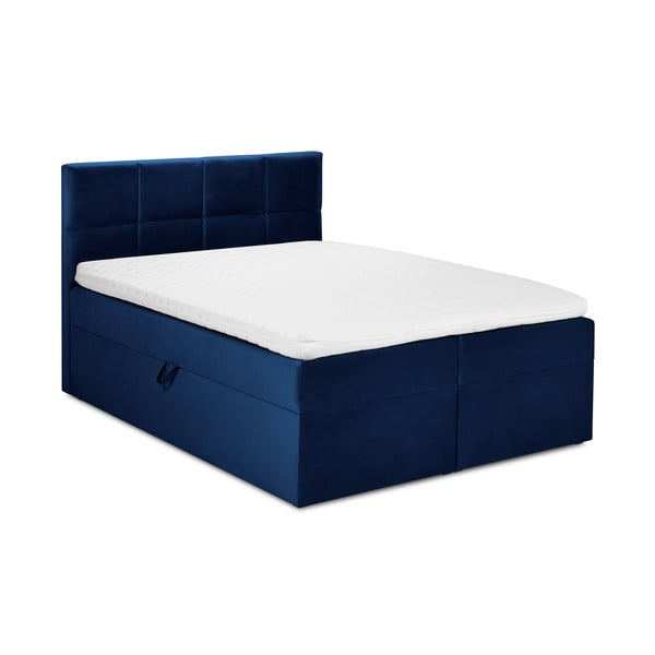 Синьо кадифено двойно легло , 200 x 200 cm Mimicry - Mazzini Beds