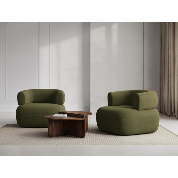 Зелено кресло от плат букле Jenny – Micadoni Home-image-1