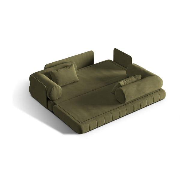 Зелен кадифен сгъваем диван 206 cm Kemi – Cosmopolitan Design-image-1