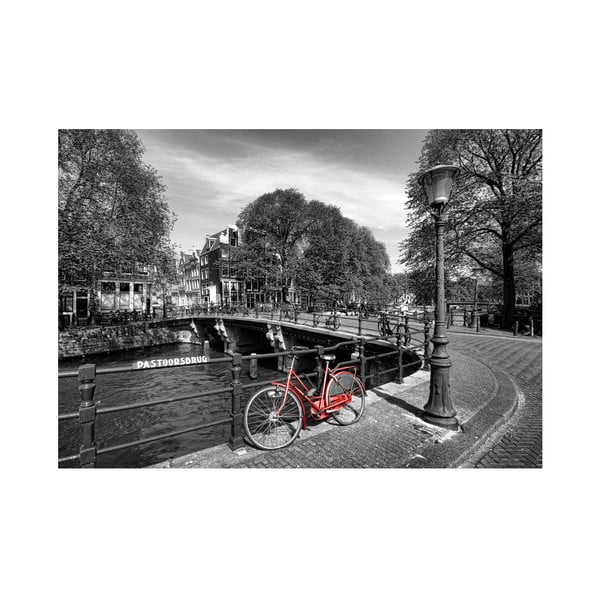 Fotoobraz Červené kolo v Amsterdamu, 90x60 cm