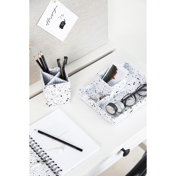 Органайзер за бюро от 4 части в черно и бяло Lena - Bigso Box of Sweden-image-3