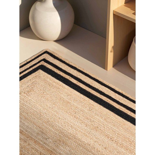 Черен/в естествен цвят двустранен/ръчно изработен ютен килим 160x230 cm Jutta – Hanse Home-image-3