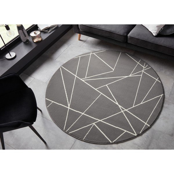 Сив килим , ø 140 cm Velvet - Ragami-image-1