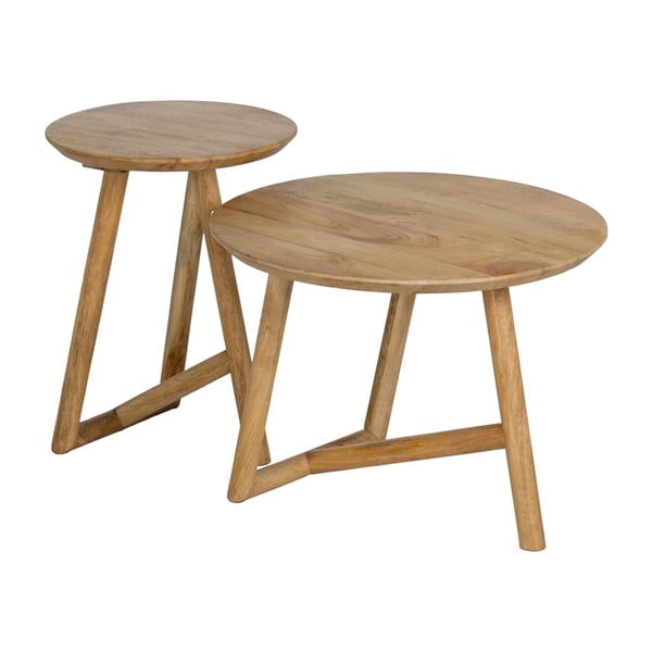 Кръгла масичка за кафе от масивно манго в естествен цвят ø 60 cm Mao – Ixia-image-2