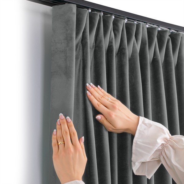 Тъмносива затъмняваща завеса 140x250 cm Velto – Filumi-image-3