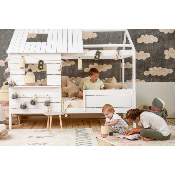 Син и кремав ръчно изработен памучен килим подходящ за пране 120x160 cm Atlas Natural – Lorena Canals-image-1