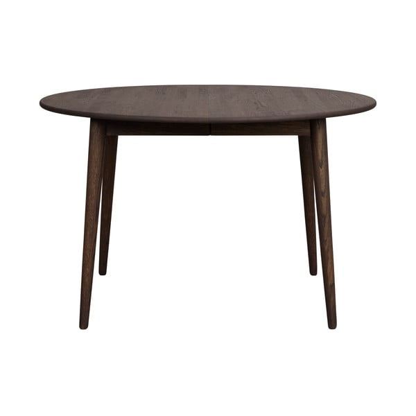 Тъмнокафява кръгла сгъваема трапезна маса от масивен дъб ø 120 cm Tyler – Rowico