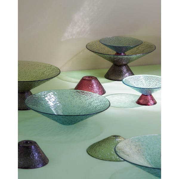 Зелено-кафява стъклена купа за плодове ø 25 cm Bonbon - Hübsch-image-2