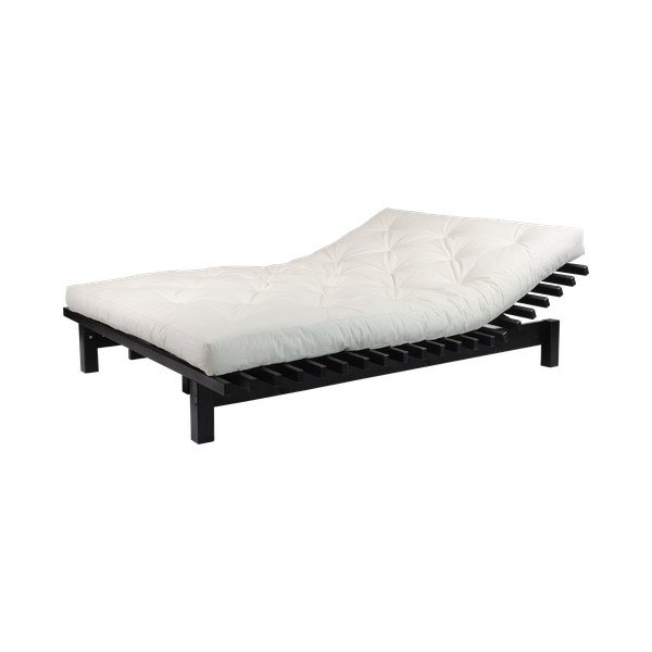 Dvoulůžková postel z borovicového dřeva s matrací Karup Design Blues Comfort Mat Black/Natural, 140 x 200 cm-image-4