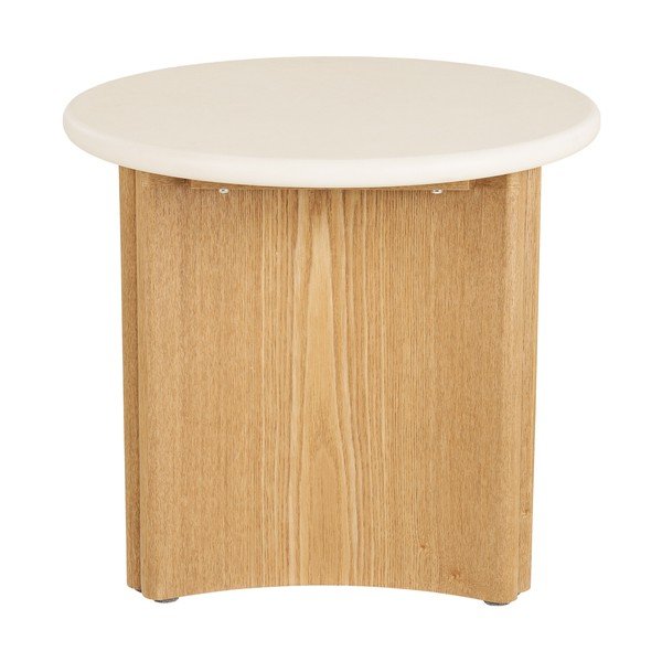 Кръгла странична масичка с бетонен плот ø 50 cm Motril – House Nordic-image-3