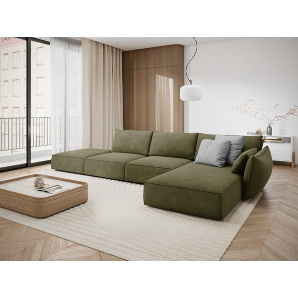 Зелен ъглов диван (десен ъгъл) Vanda - Mazzini Sofas-image-1