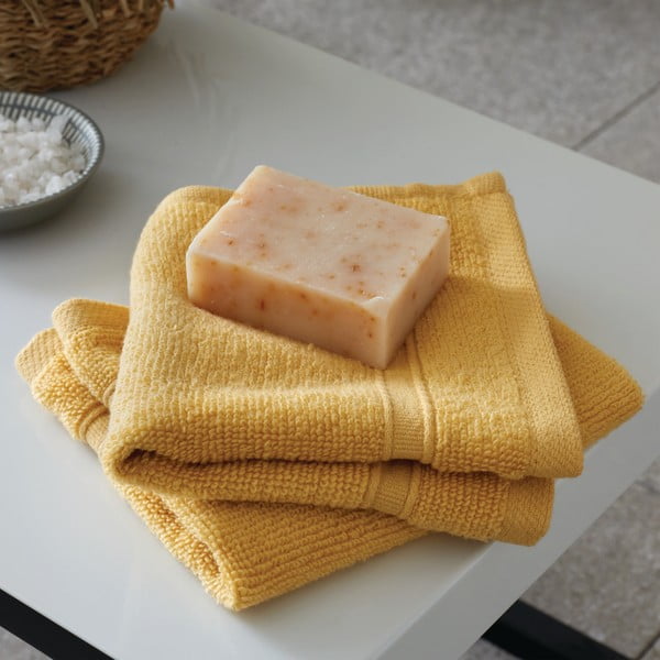 Жълти памучни кърпи в комплект от 2 бр. от тери 30x30 cm Zero Twist – Catherine Lansfield-image-1