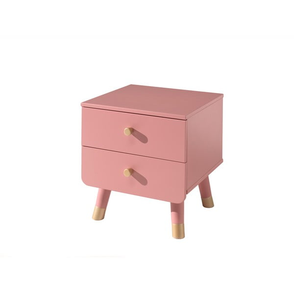Розово детско нощно шкафче от борова дървесина Billy - Vipack