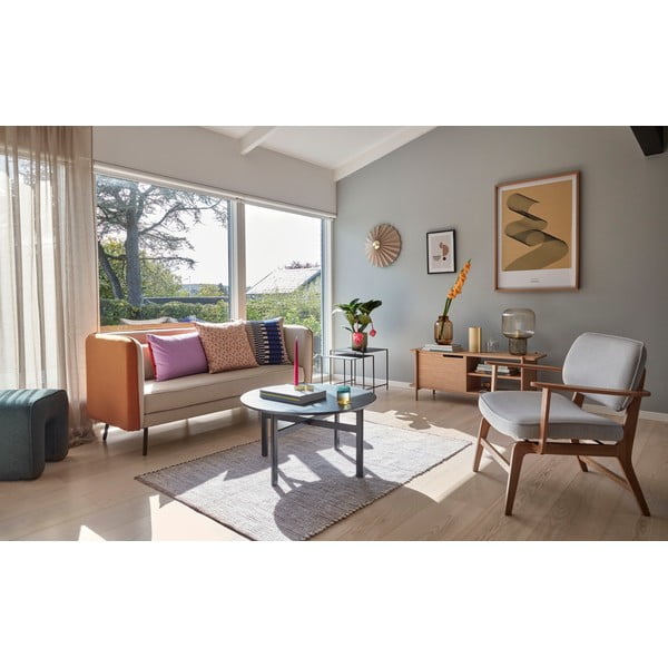 Сив фотьойл със структура от дъбова дървесина Haze - Hübsch-image-4