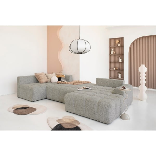Светлокафяв разтегателен модулен ъглов диван с място за съхранение (ляв ъгъл) Lulu – Miuform-image-2