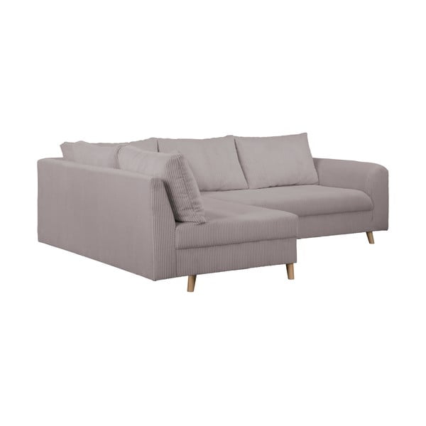 Ъглов диван от сив велур (ляв ъгъл) Ariella - Ropez-image-3