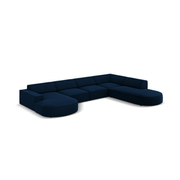 Ъглов диван от синьо кадифе (десен ъгъл) Jodie - Micadoni Home-image-3