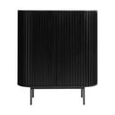 Черен шкаф в дъбов декор 125x110 cm Siena - Unique Furniture