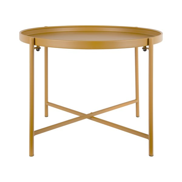 Метална кръгла масичка за кафе в цвят жълта охра ø 50 cm Meseta  – Leitmotiv-image-3