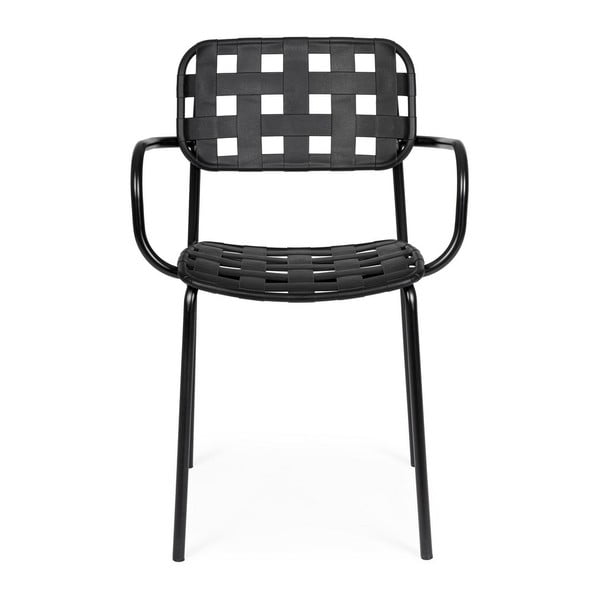 Черни градински столове в комплект от 4 бр. метални Clover   – Bizzotto-image-1