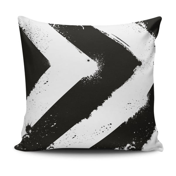 Възглавница с пълнеж Gravel B&W Stripes, 42 x 42 cm - Cushion Love