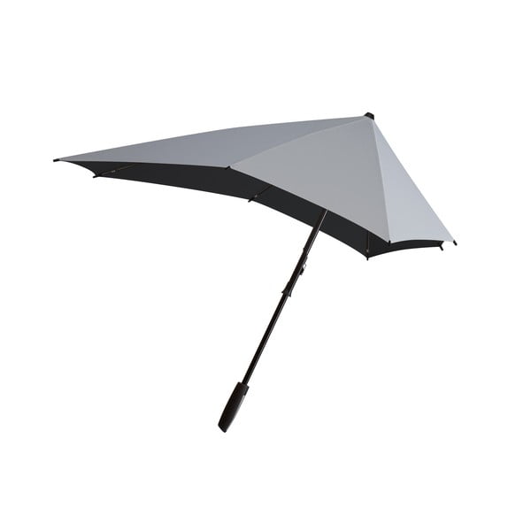 Deštník Senz smart shiny silver, odolný vůči větru o rychlosti až 80 km/h