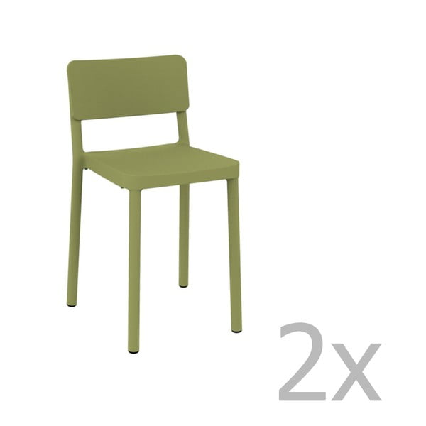 Комплект от 2 зелени бар столове, подходящи за открито Lisboa, височина 72,9 cm - Resol