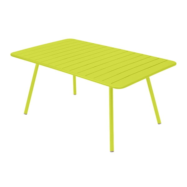 Limetkově zelený kovový jídelní stůl Fermob Luxembourg
